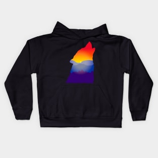 Sunset Wolf Kids Hoodie